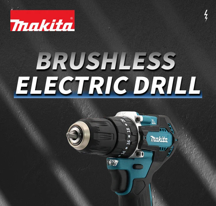 Taladro atornillador inalámbrico Makita DDF487 original de 410 W, destornillador de impacto eléctrico sin escobillas, herramienta eléctrica para batería Makita de 18 V